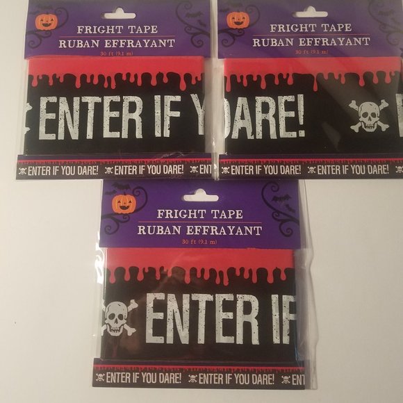 Halloween fright tape enter if you dare 3 pack new - Picture 1 of 4